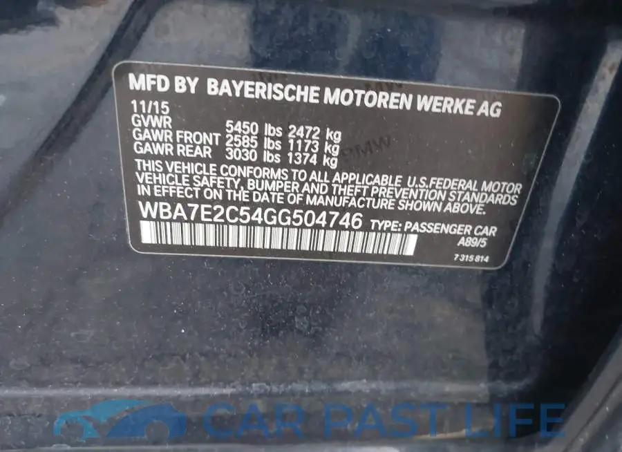 WBA7E2C54GG504746# 9