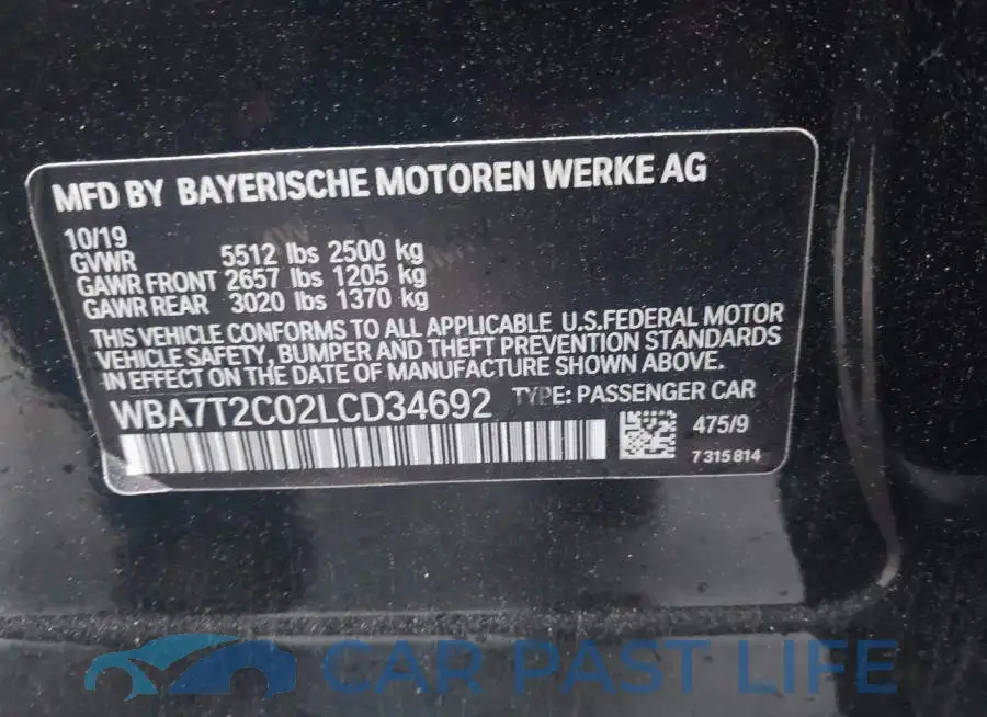 WBA7T2C02LCD34692# 9