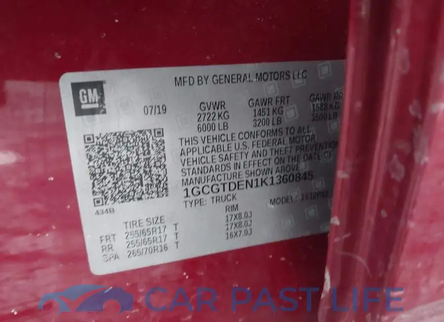 1GCGTDEN1K1360845# 9