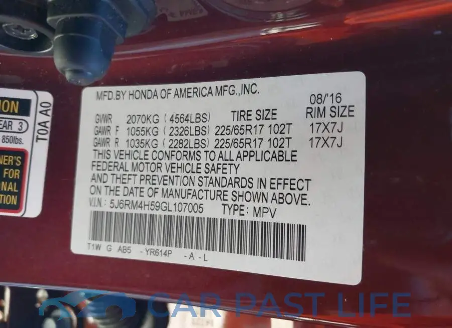 5J6RM4H59GL107005# 9