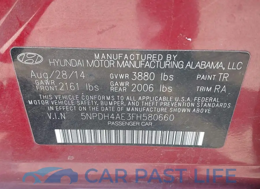 5NPDH4AE3FH580660# 9