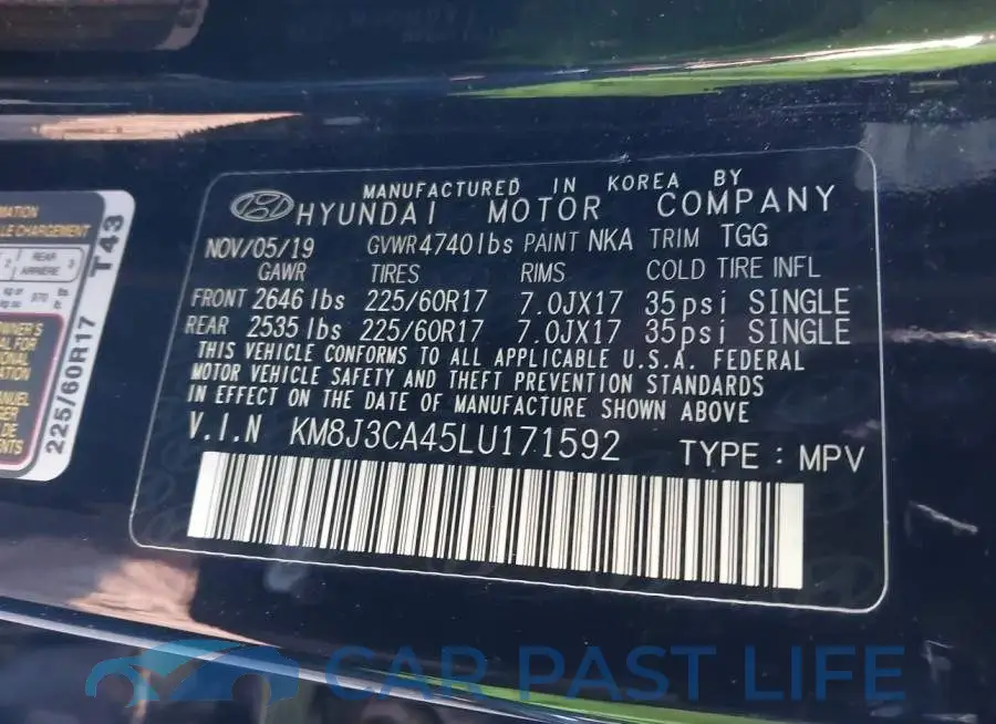 KM8J3CA45LU171592# 9