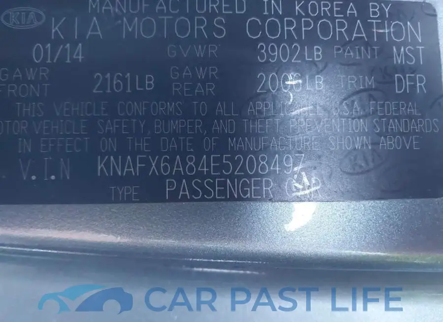 KNAFX6A84E5208497# 9