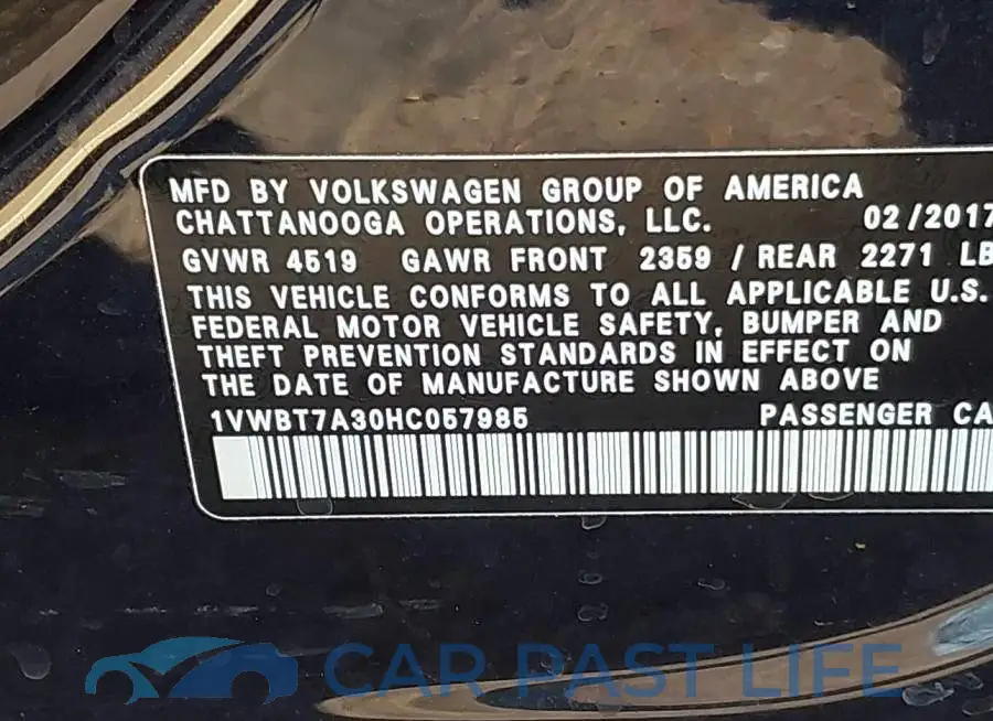 1VWBT7A30HC057985# 9