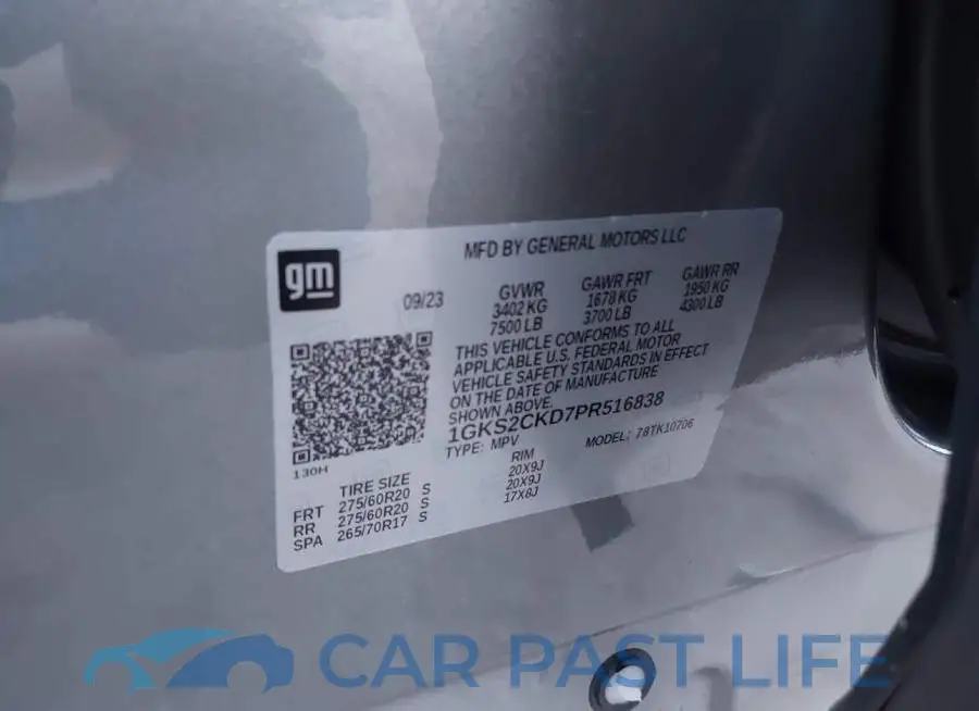 1GKS2CKD7PR516838# 9
