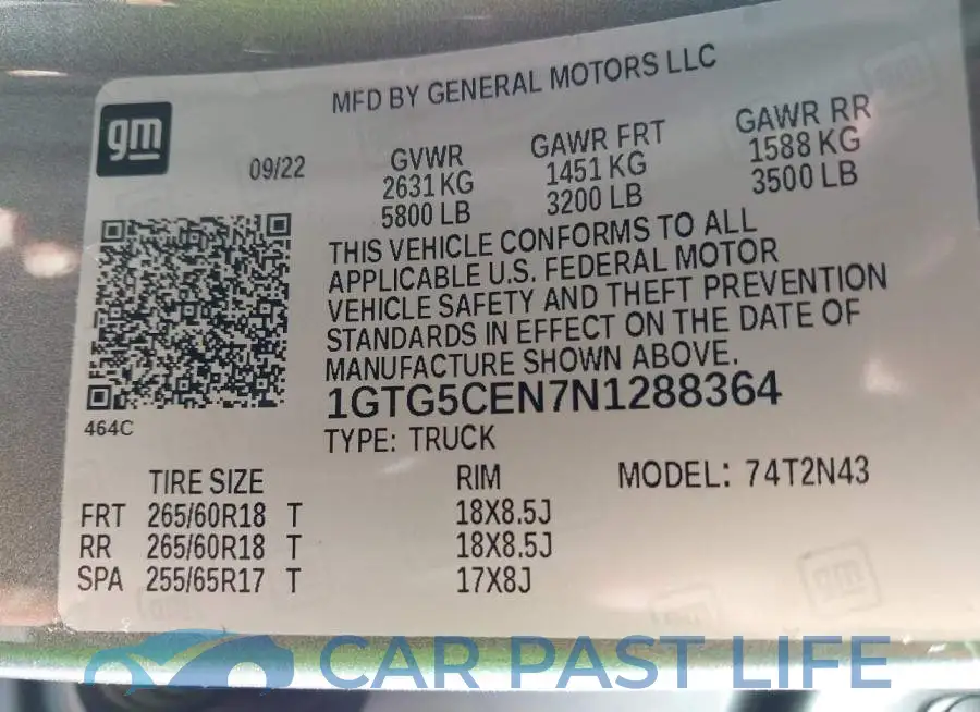1GTG5CEN7N1288364# 9