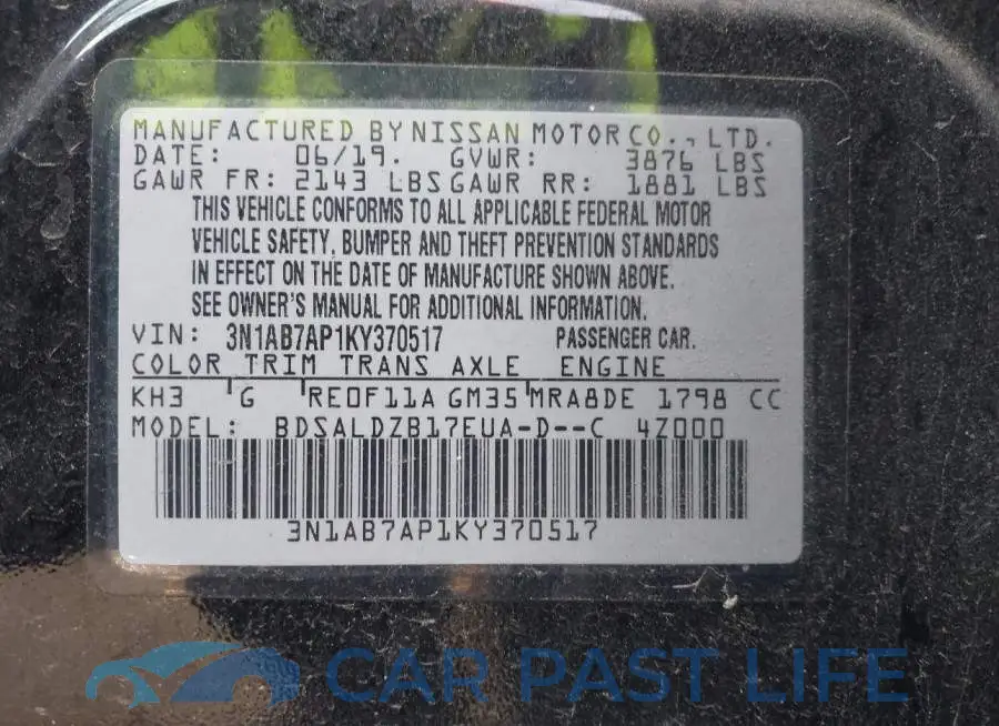 3N1AB7AP1KY370517# 9