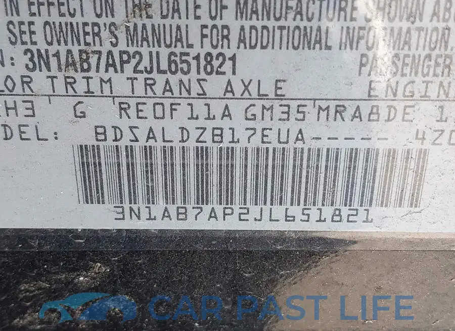 3N1AB7AP2JL651821# 9