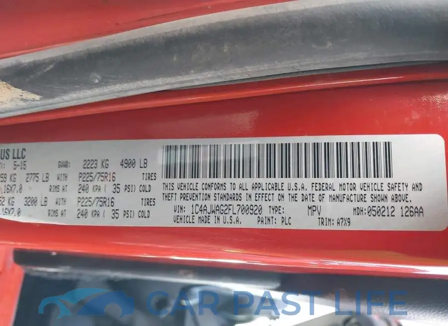 1C4AJWAG2FL700920# 9