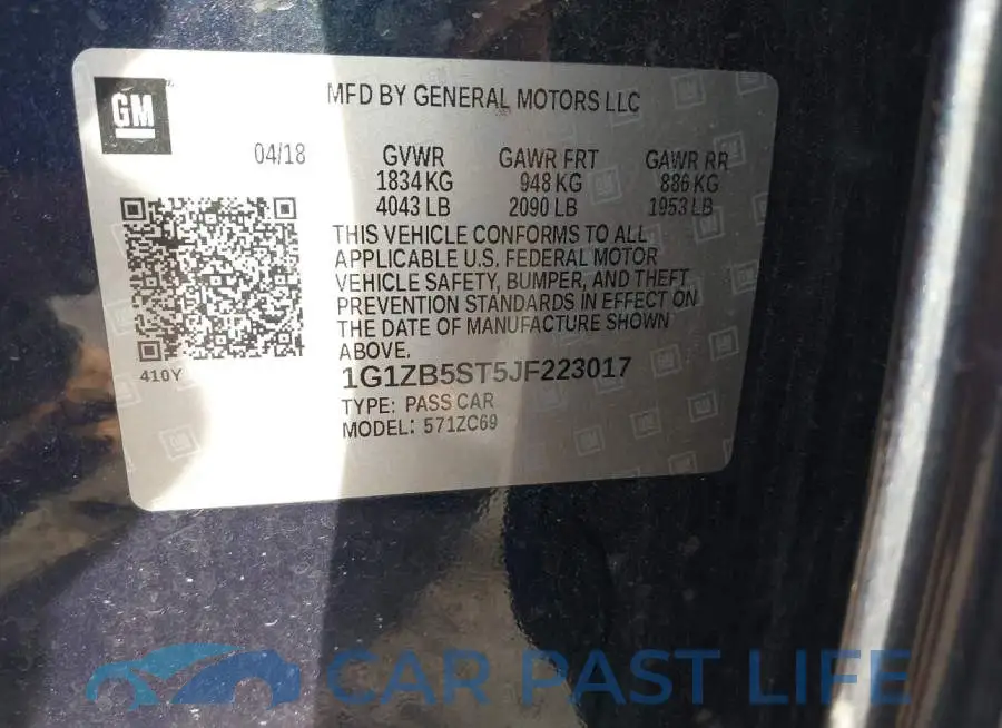 1G1ZB5ST5JF223017# 9