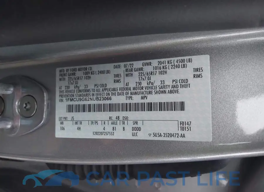 1FMCU9G62NUB23066# 9