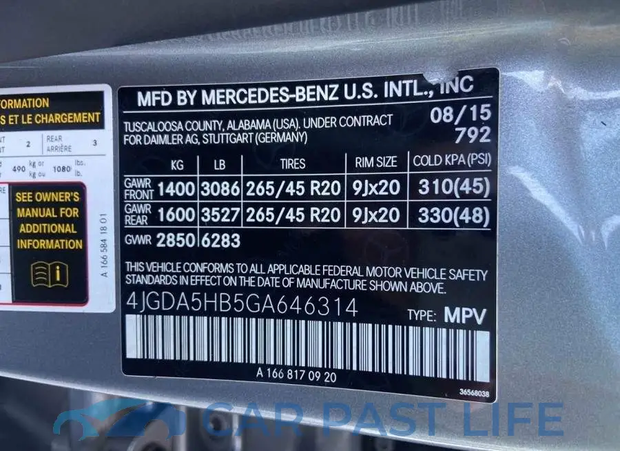 4JGDA5HB5GA646314# 9