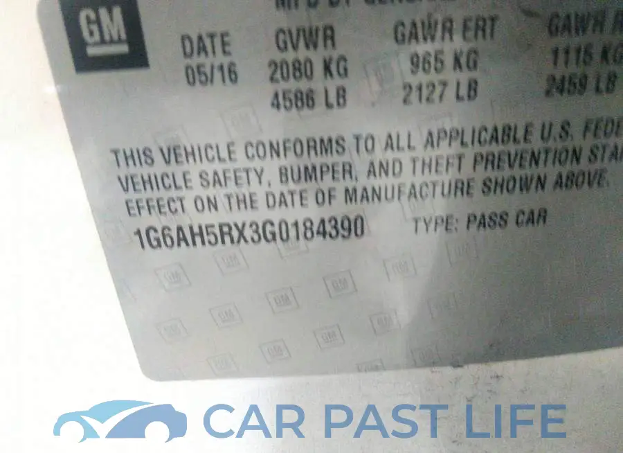 1G6AH5RX3G0184390# 9