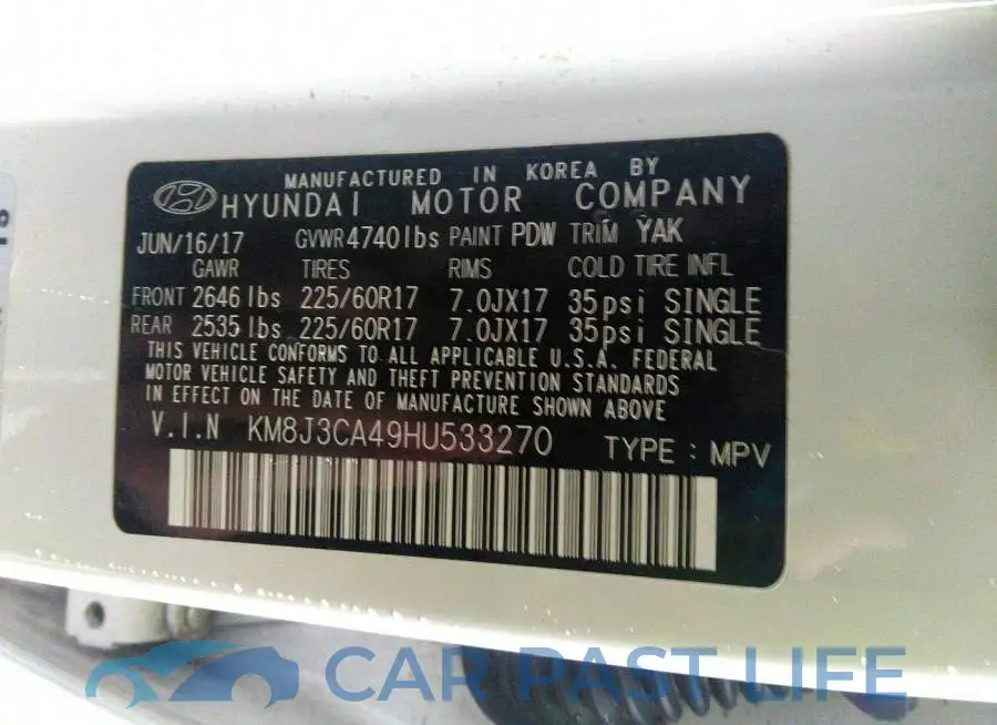 KM8J3CA49HU533270# 9