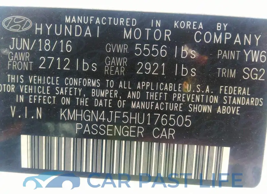 KMHGN4JF5HU176505# 9