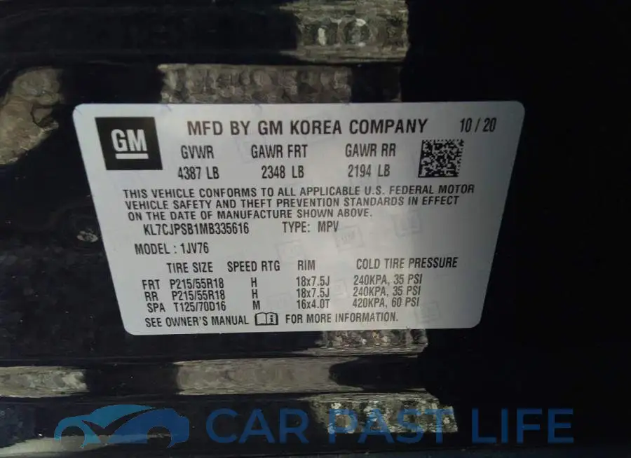 KL7CJPSB1MB335616# 9