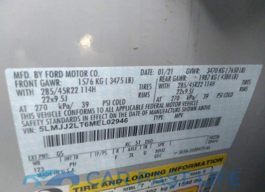 5LMJJ2LT6MEL02946# 9