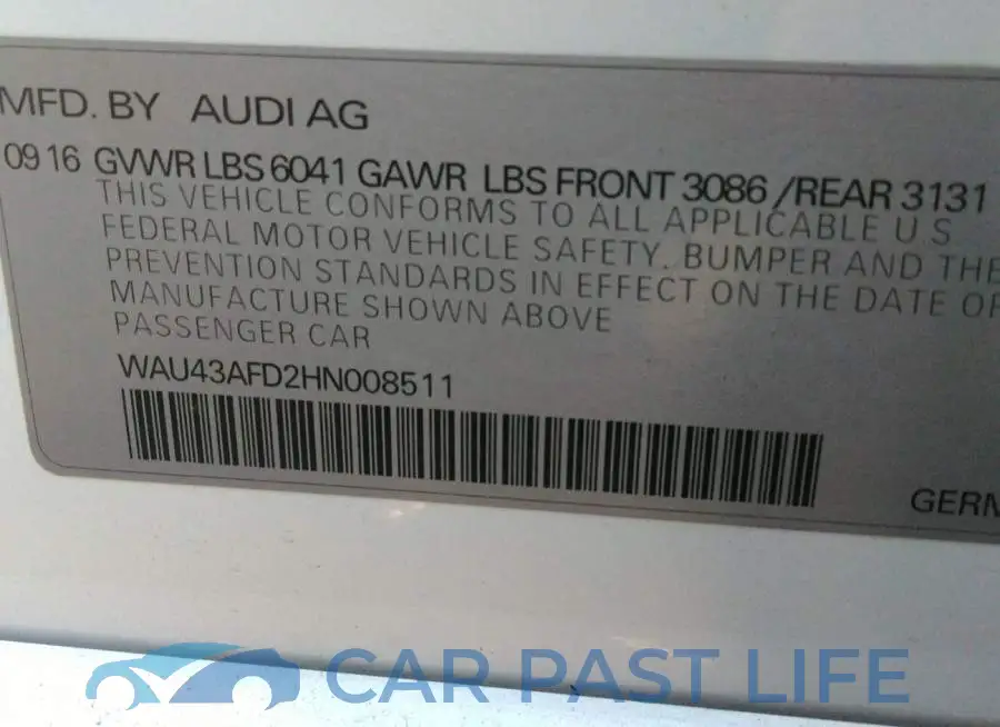 WAU43AFD2HN008511# 9