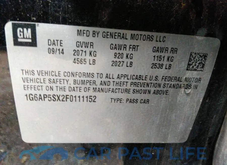 1G6AP5SX2F0111152# 9
