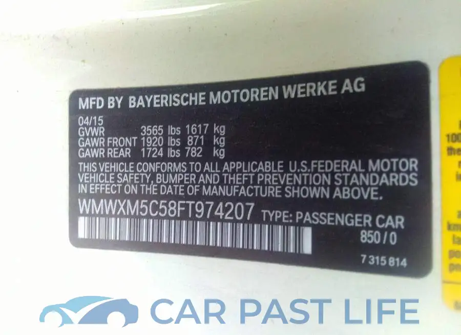 WMWXM5C58FT974207# 9