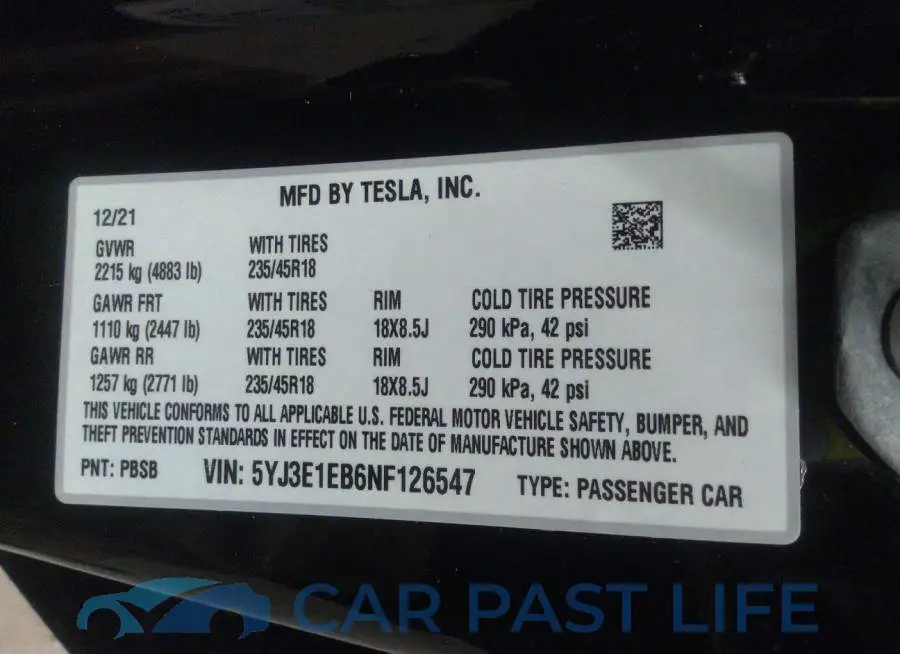5YJ3E1EB6NF126547# 9