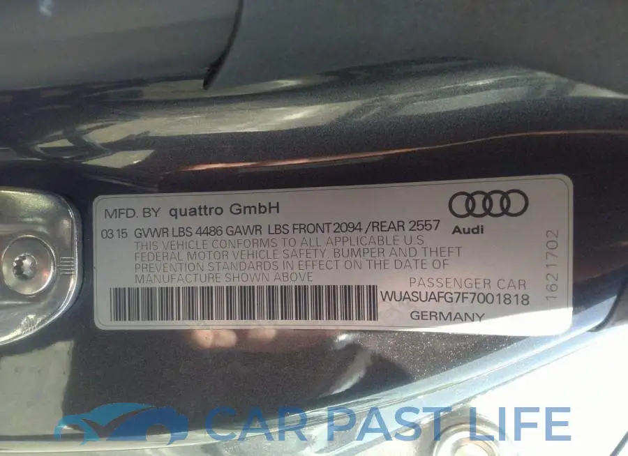 WUASUAFG7F7001818# 9