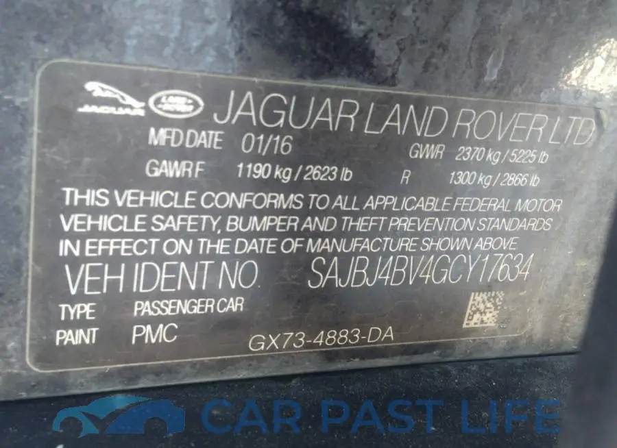 SAJBJ4BV4GCY17634# 9