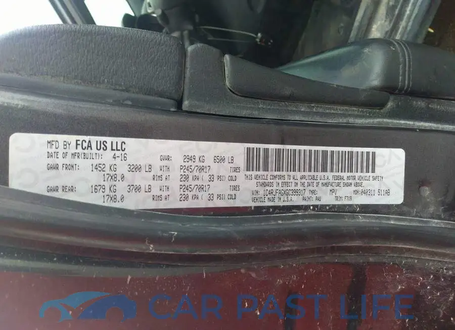 1C4RJFAGXGC399317# 9
