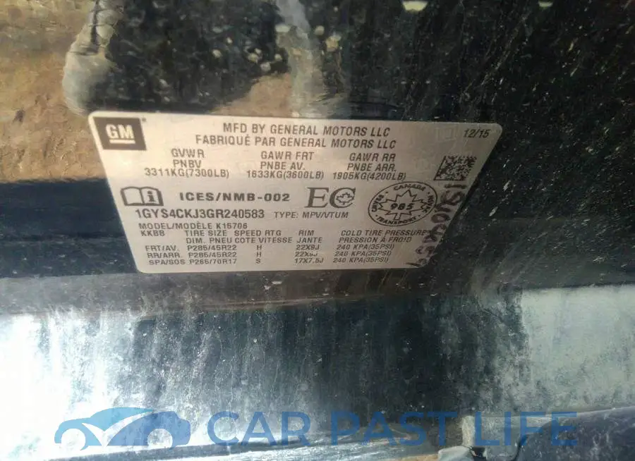 1GYS4CKJ3GR240583# 9
