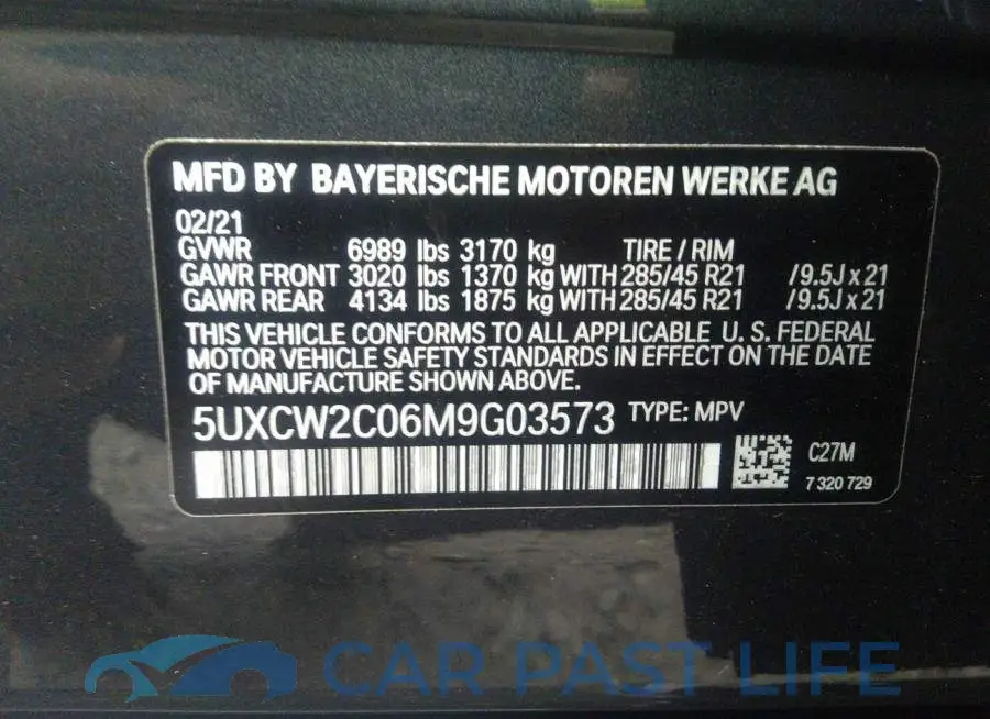 5UXCW2C06M9G03573# 9