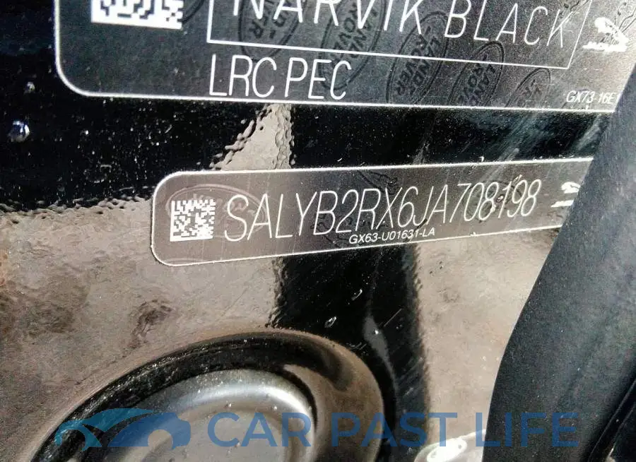 SALYB2RX6JA708198# 9