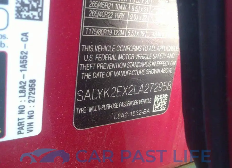 SALYK2EX2LA272958# 9