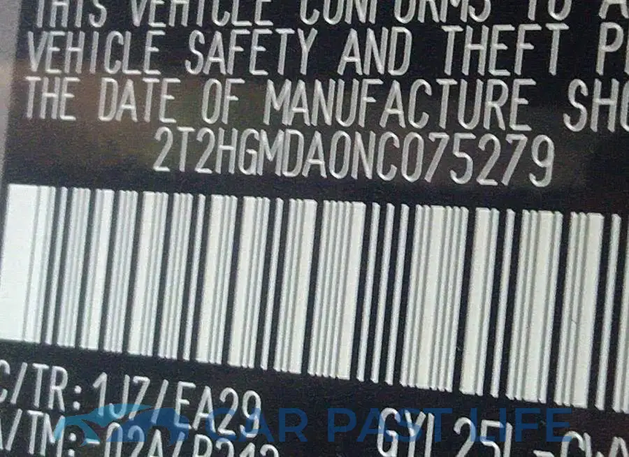2T2HGMDA0NC075279# 9