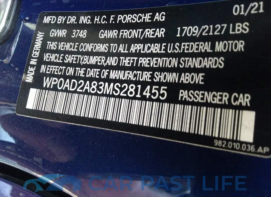 WP0AD2A83MS281455# 9