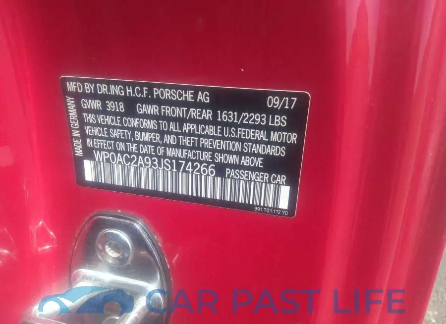 WP0AC2A93JS174266# 9