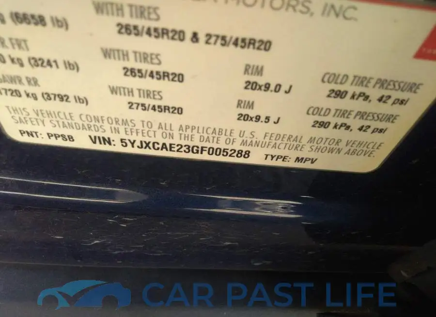 5YJXCAE23GF005288# 9