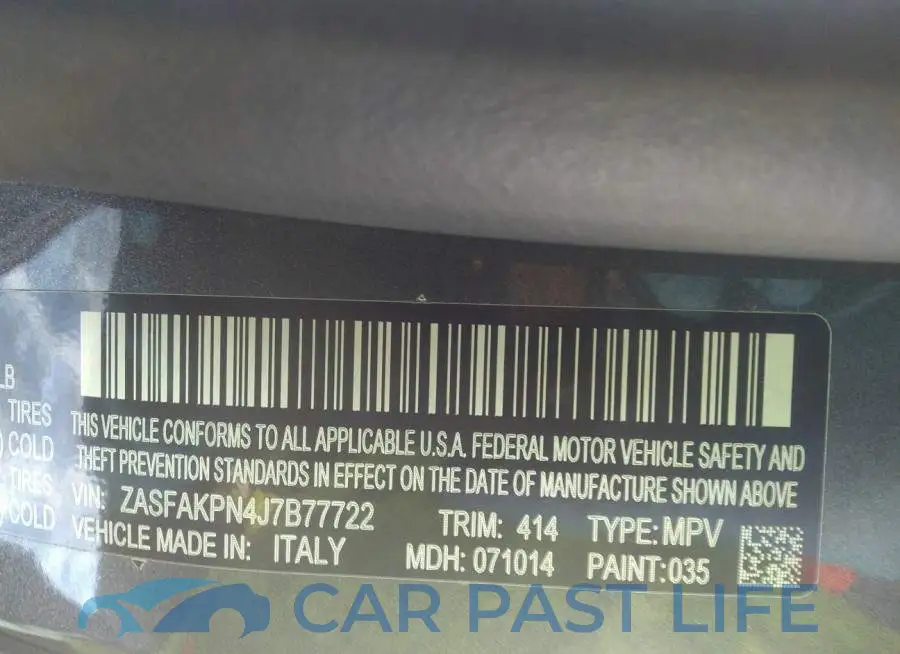 ZASFAKPN4J7B77722# 9
