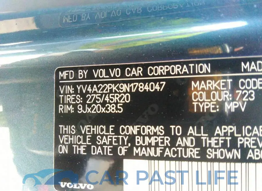 YV4A22PK9N1784047# 9