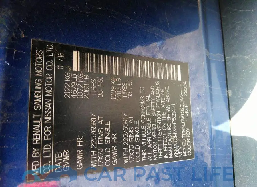 KNMAT2MV8HP521421# 9