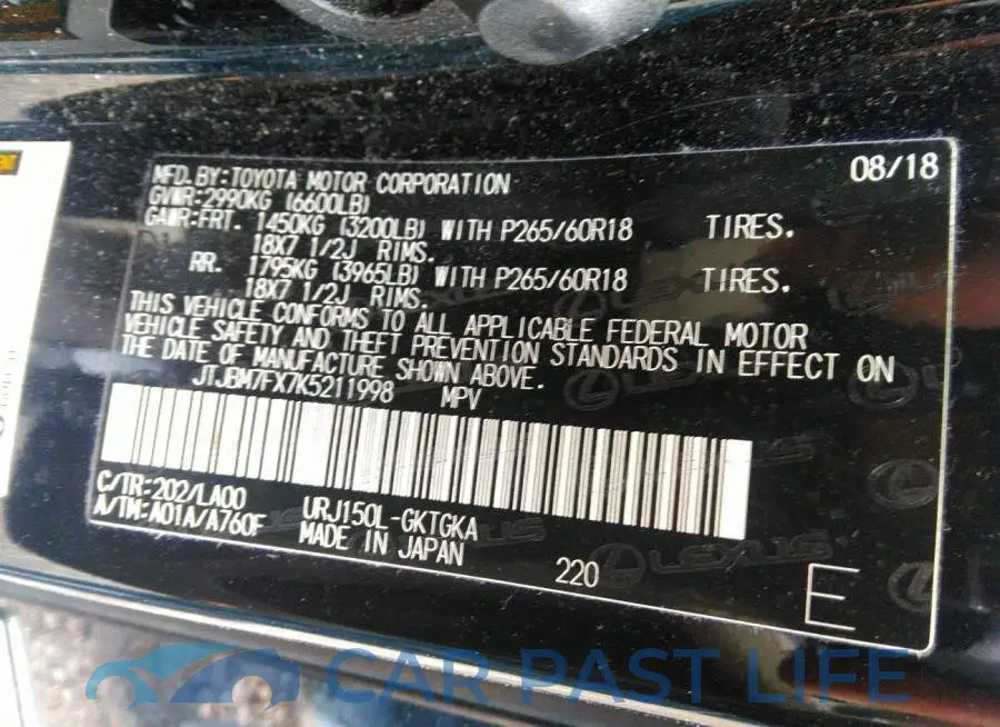 JTJBM7FX7K5211998# 9