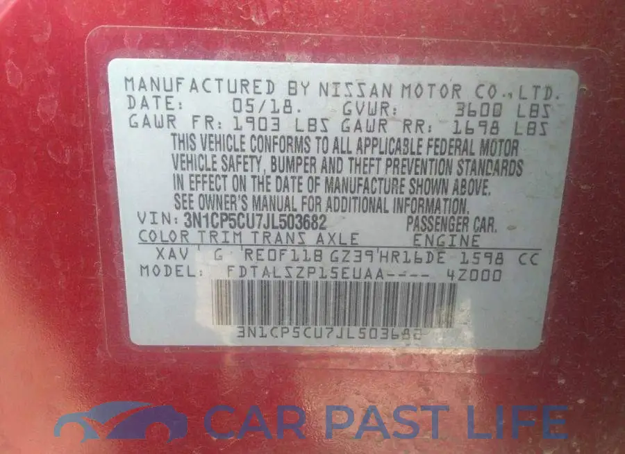 3N1CP5CU7JL503682# 9