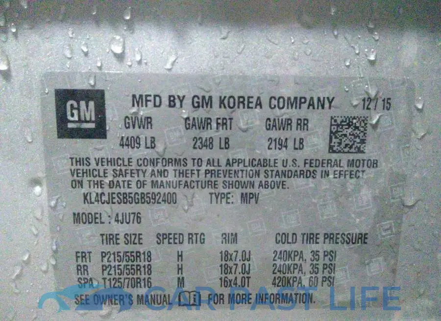 KL4CJESB5GB592400# 9