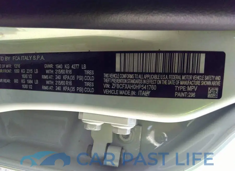 ZFBCFXAH0HP541760# 9