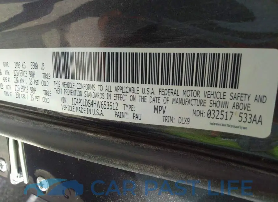 1C4PJLDS4HW653612# 9