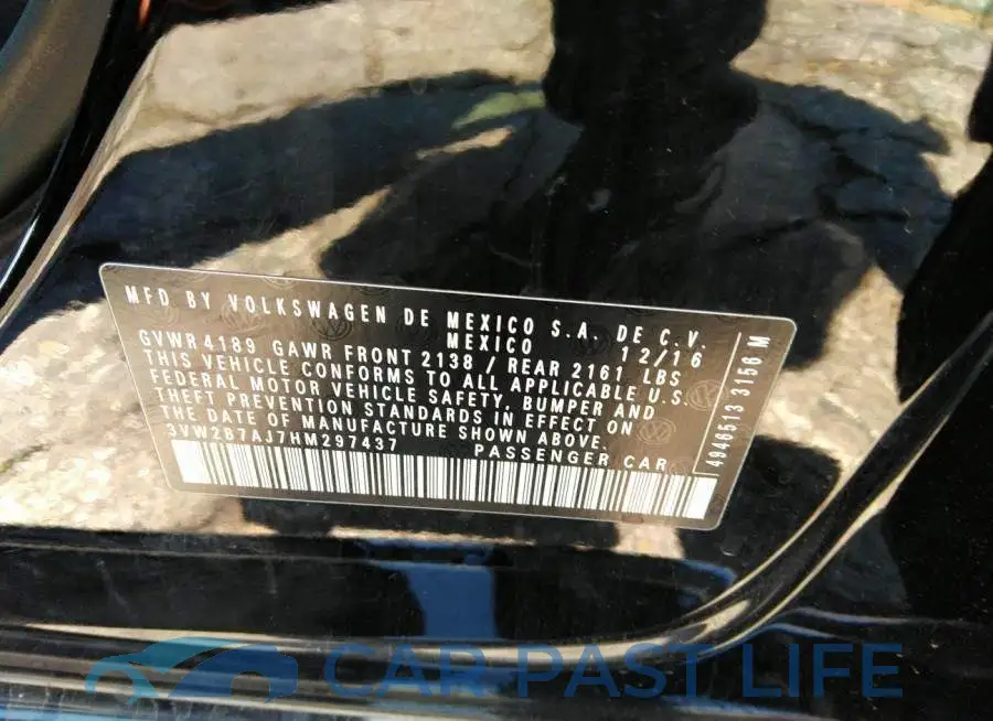 3VW2B7AJ7HM297437# 9