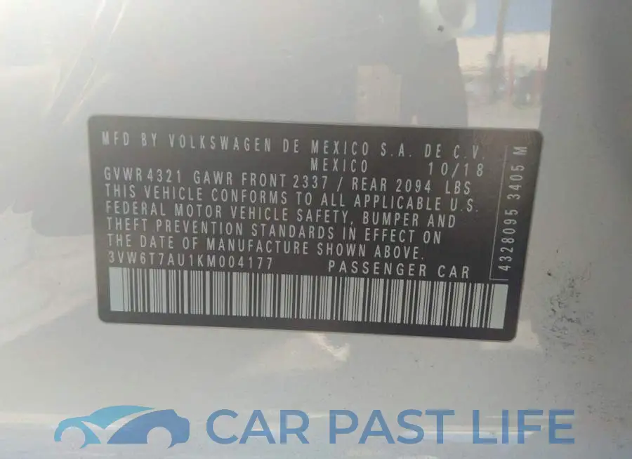 3VW6T7AU1KM004177# 9