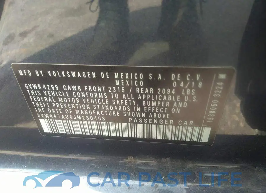 3VW447AU6JM280468# 9