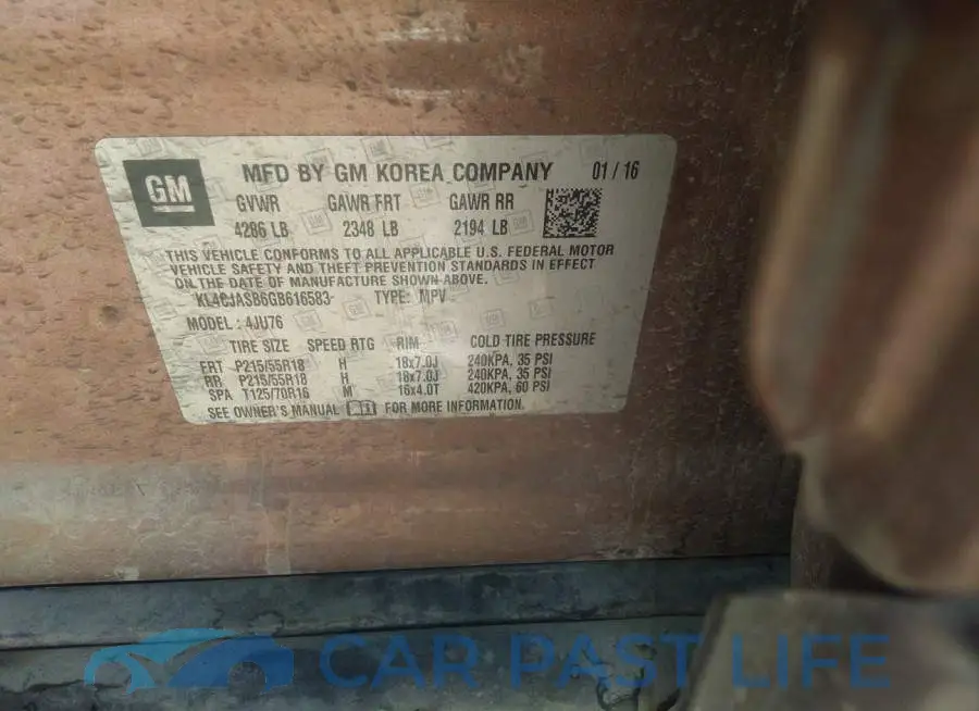 KL4CJASB6GB616583# 9