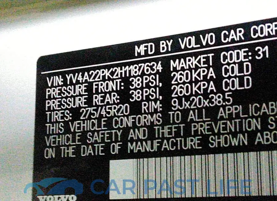 YV4A22PK2H1187634# 9