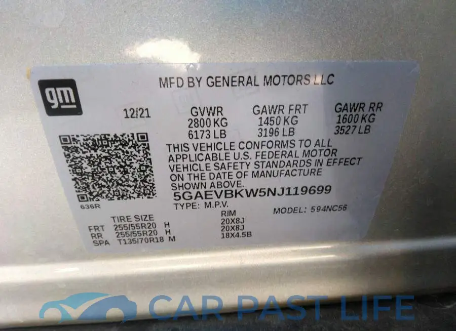 5GAEVBKW5NJ119699# 9